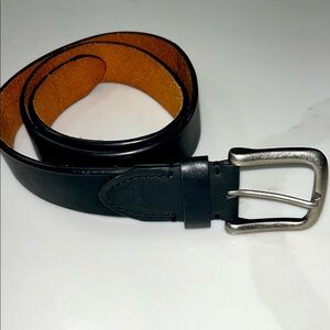 Levi's Black Leather Belt with Silver Buckle